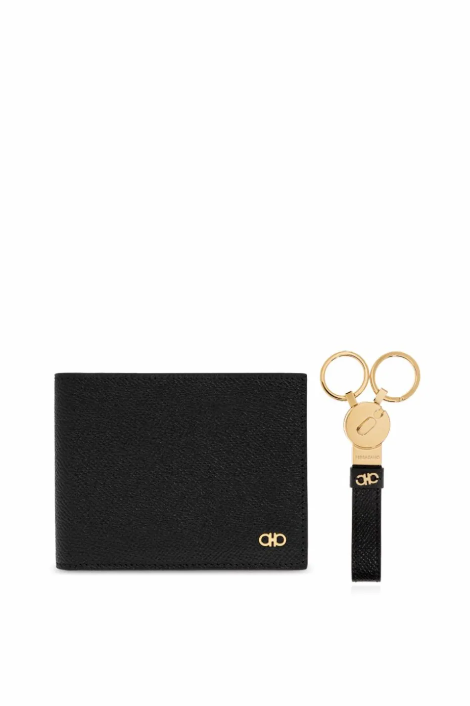 FERRAGAMO BLACK Set: wallet and keychain