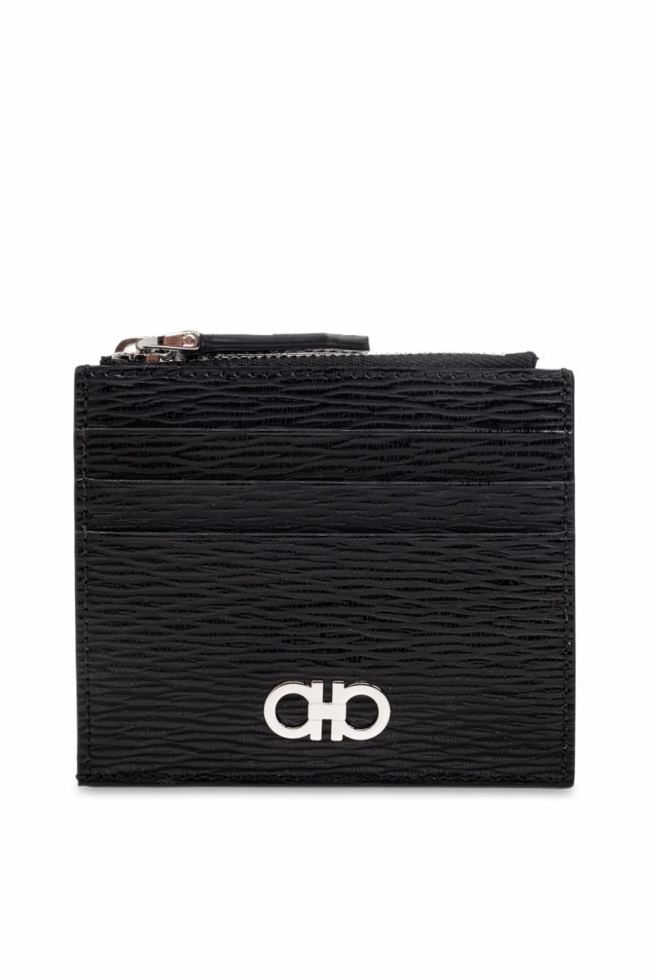 FERRAGAMO BLACK Set: wallet, card holder, and keychain