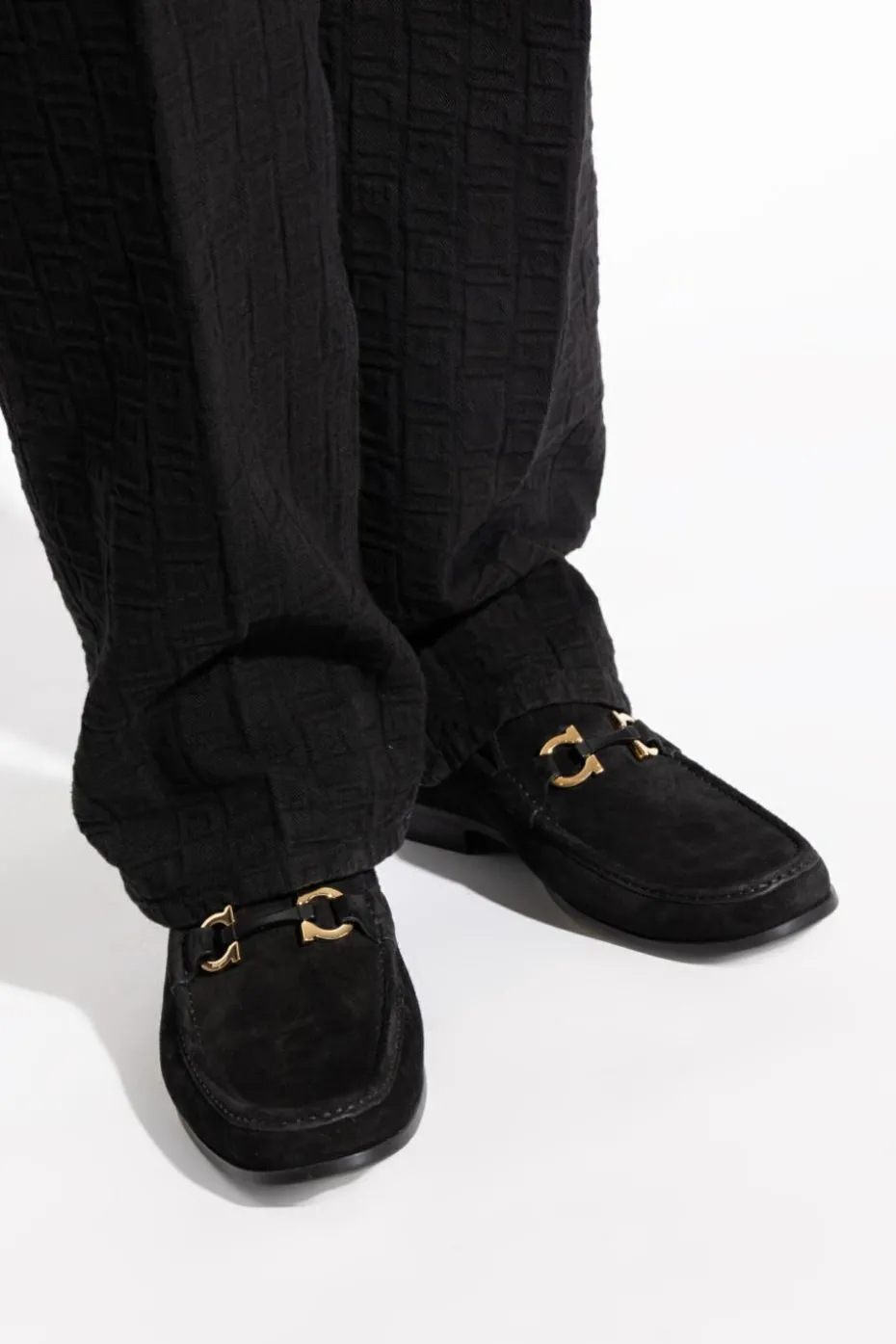 FERRAGAMO BLACK Shoes of type loafers
