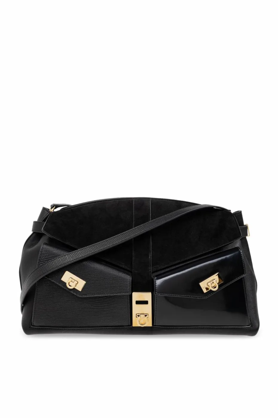 FERRAGAMO BLACK Shoulder bag Hug Large