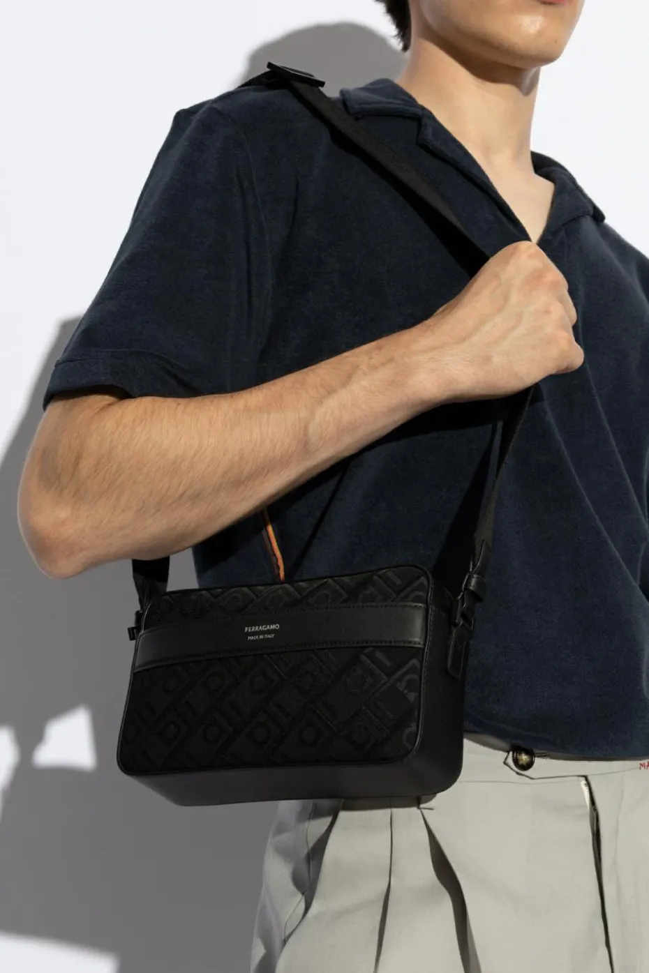FERRAGAMO BLACK Shoulder Bag with Logo