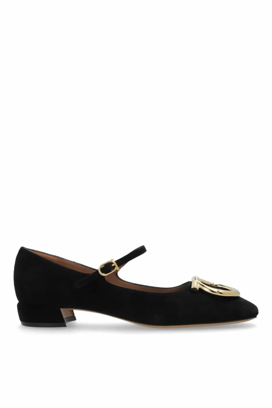 FERRAGAMO BLACK Suede high-heeled shoes