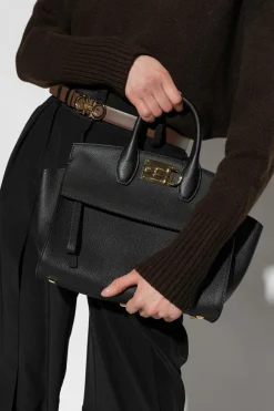 FERRAGAMO BLACK ‘The Studio Small’ shoulder bag