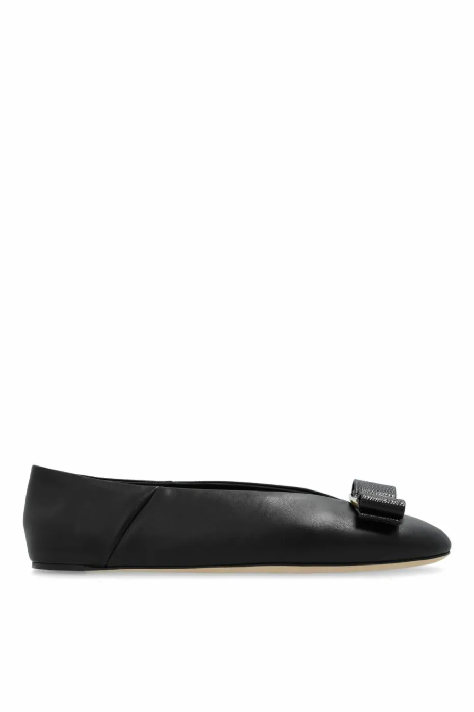 FERRAGAMO BLACK ‘Vanna’ Ballerina Flats