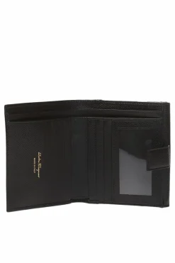 FERRAGAMO BLACK Wallet with a decorative clasp