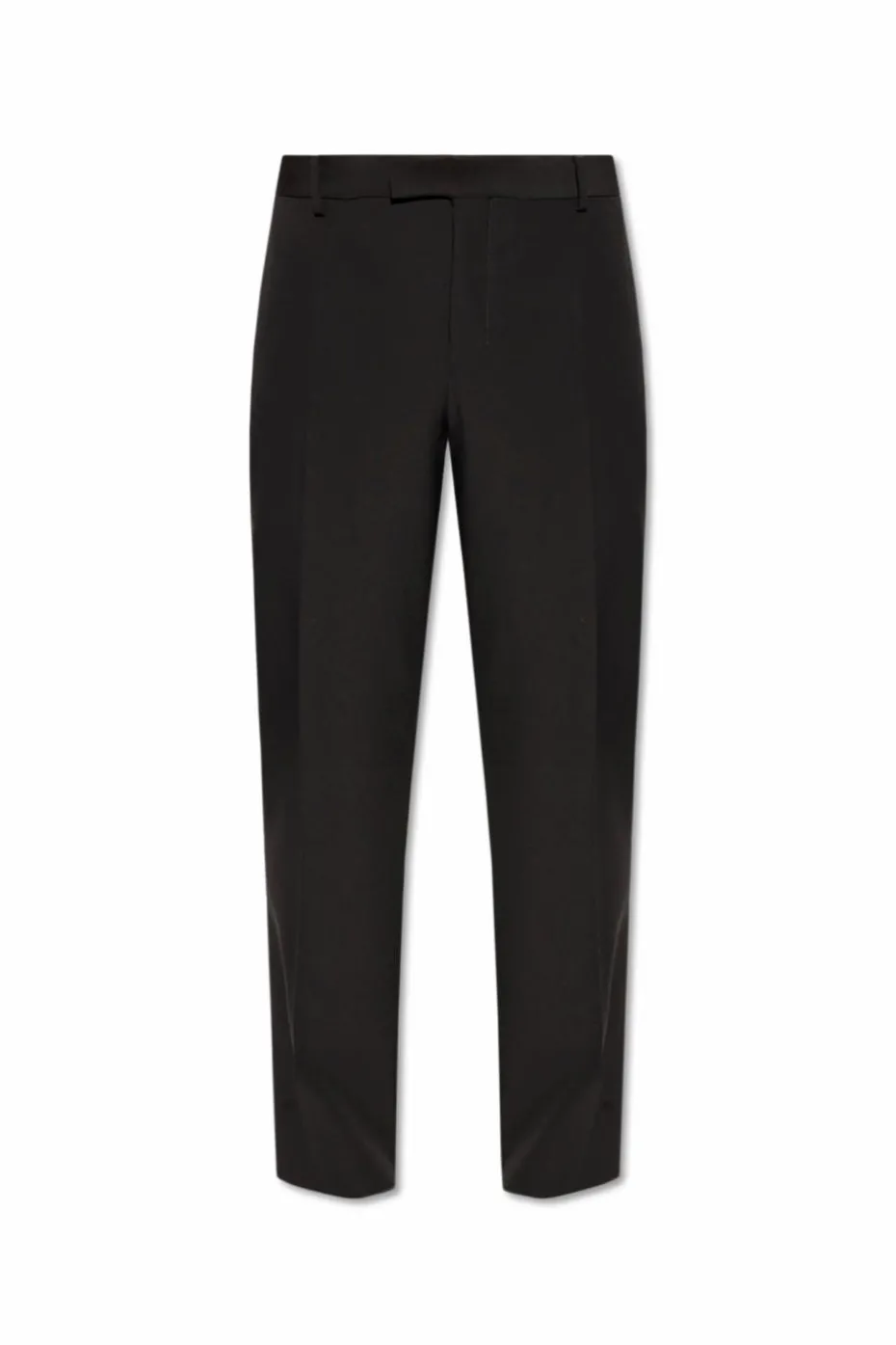 FERRAGAMO BLACK Wool pants with crease