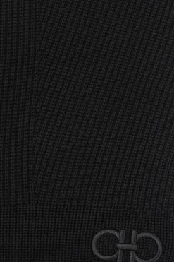 FERRAGAMO BLACK Wool scarf