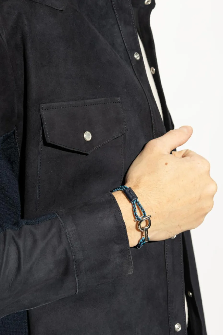 FERRAGAMO BLUE Leather bracelet