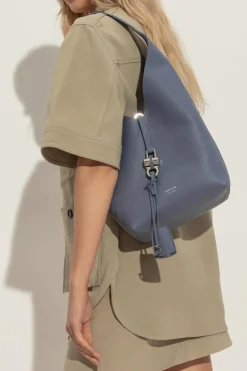 FERRAGAMO BLUE Leather shoulder bag