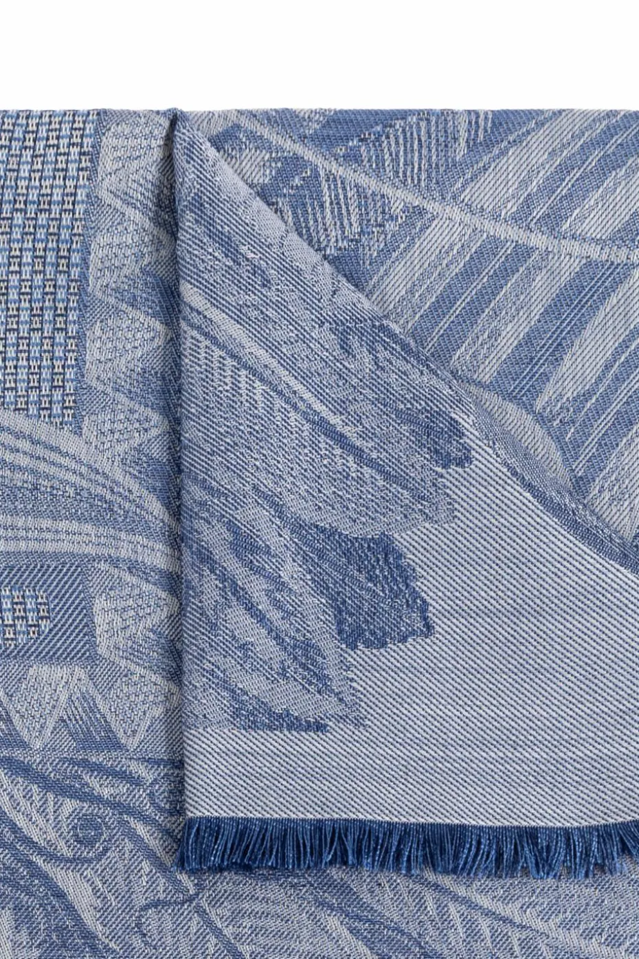 FERRAGAMO BLUE Scarf with a decorative pattern