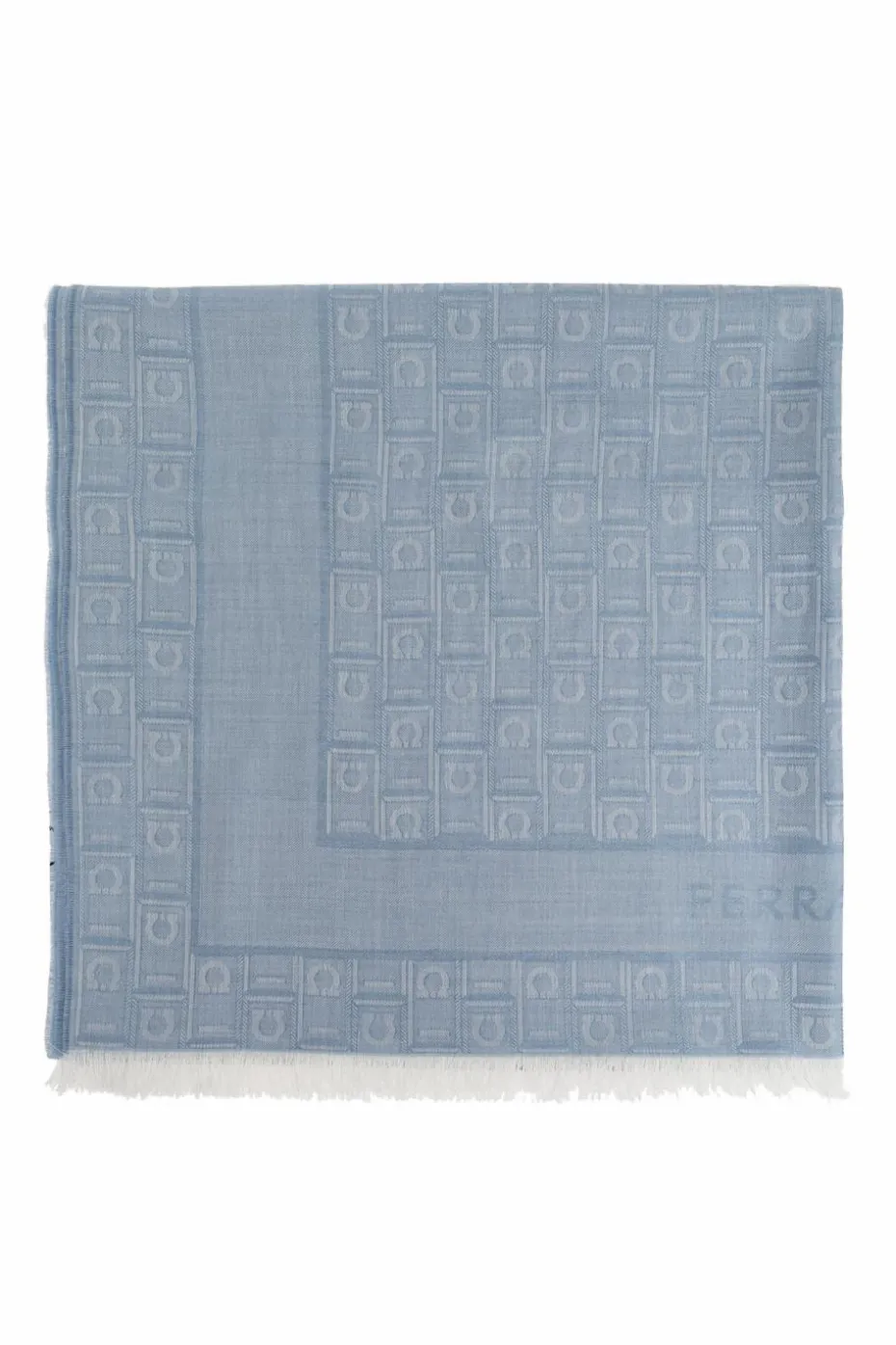 FERRAGAMO BLUE Scarf with logo