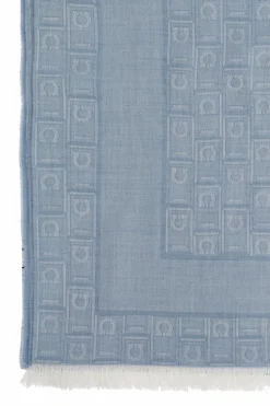 FERRAGAMO BLUE Scarf with logo