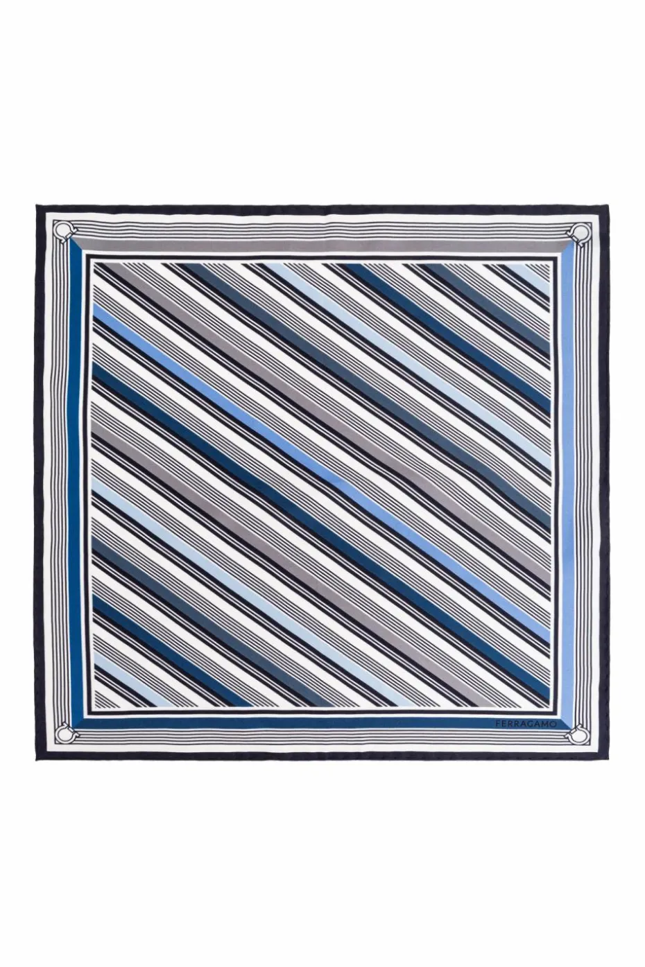 FERRAGAMO BLUE Silk pocket square