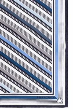 FERRAGAMO BLUE Silk pocket square