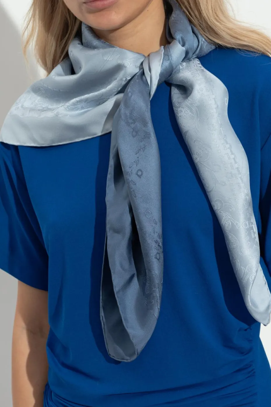 FERRAGAMO BLUE Silk scarf