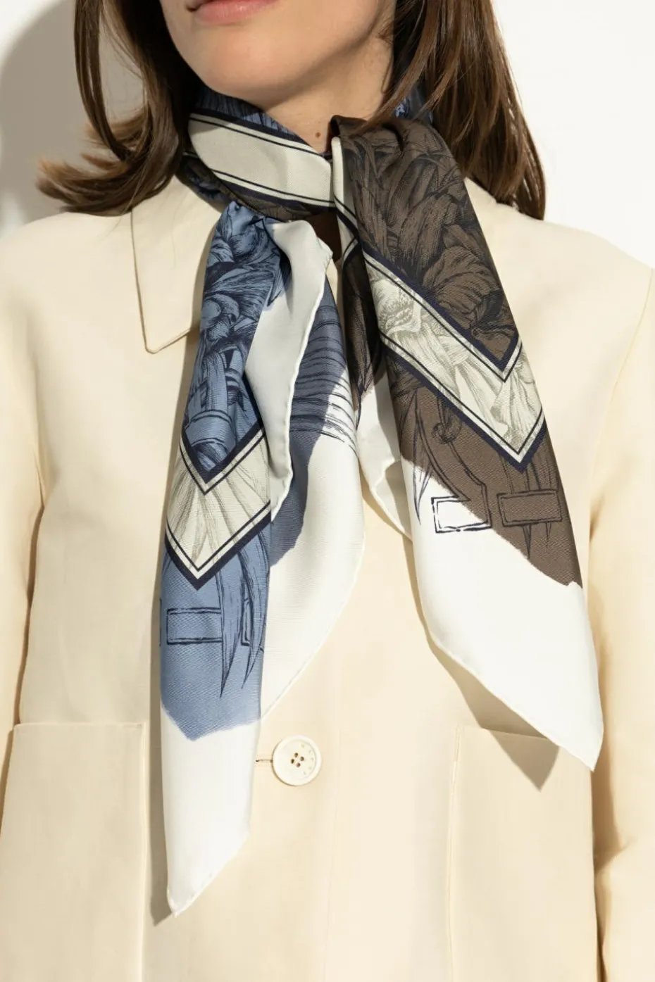 FERRAGAMO BLUE Silk scarf