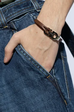 FERRAGAMO BROWN Bracelet with logo