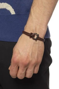 FERRAGAMO BROWN Braided bracelet