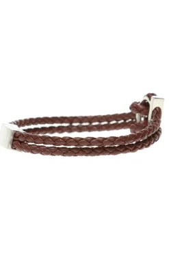 FERRAGAMO BROWN Braided bracelet