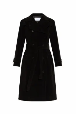 FERRAGAMO BROWN Corduroy trench coat