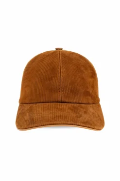 FERRAGAMO BROWN Corduroy baseball cap