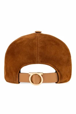 FERRAGAMO BROWN Corduroy baseball cap