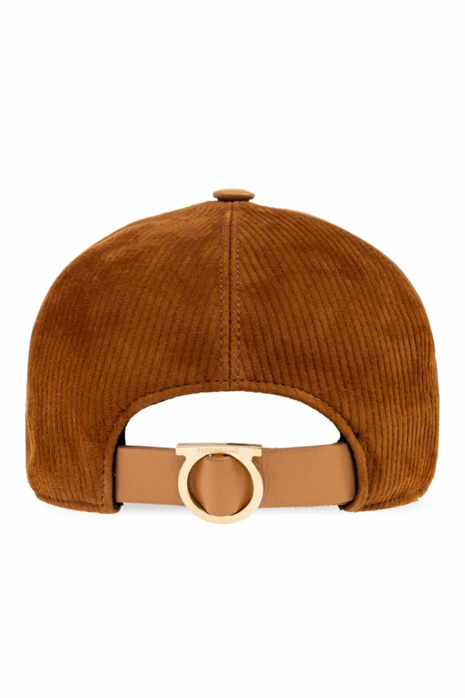 FERRAGAMO BROWN Corduroy baseball cap