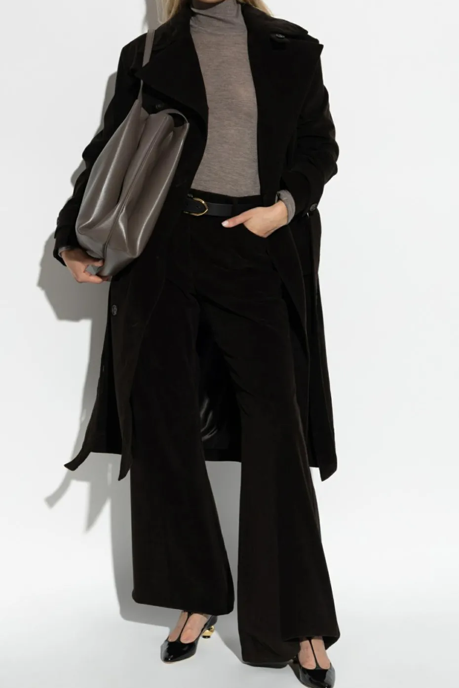FERRAGAMO BROWN Corduroy pants
