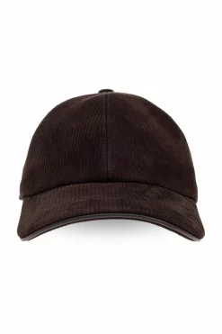 FERRAGAMO BROWN Corduroy baseball cap