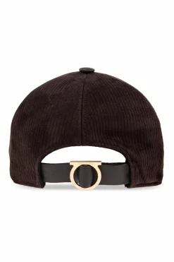 FERRAGAMO BROWN Corduroy baseball cap