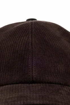 FERRAGAMO BROWN Corduroy baseball cap