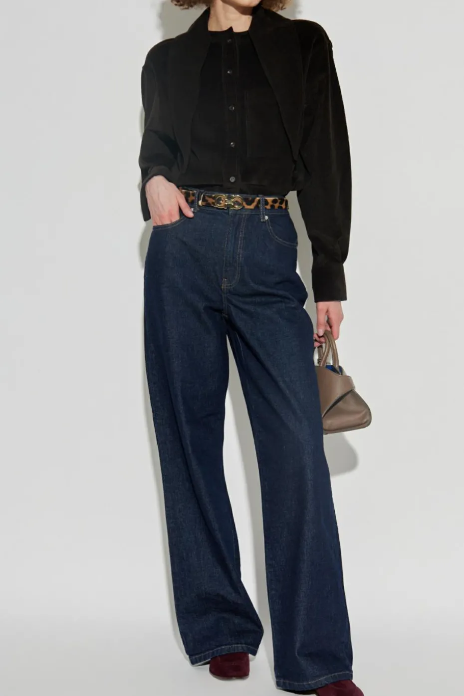 FERRAGAMO BROWN Corduroy shirt