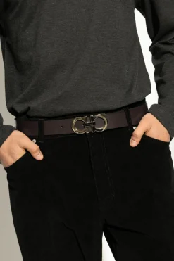 FERRAGAMO BROWN Double-sided belt