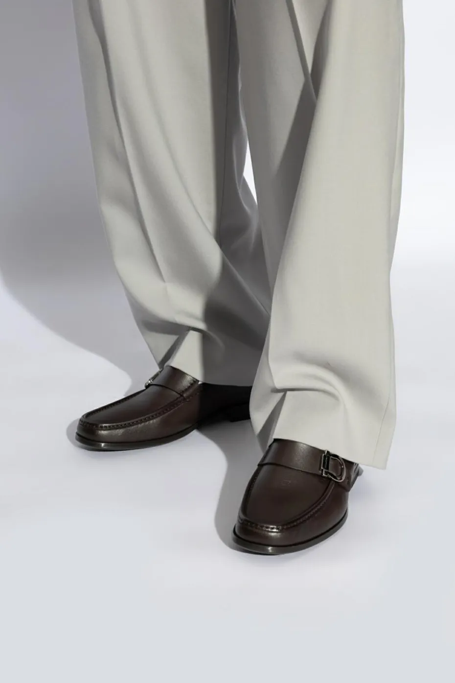 FERRAGAMO BROWN FERRAGAMO `Caspian` loafers