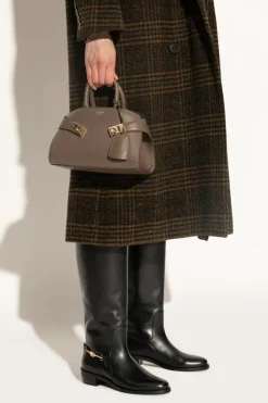 FERRAGAMO BROWN Handbag `Hug Mini`