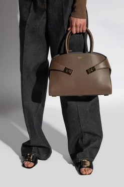 FERRAGAMO BROWN ‘Hug’ shoulder bag