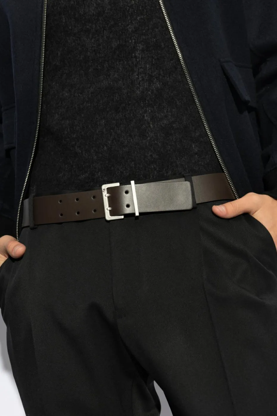 FERRAGAMO BROWN Leather belt