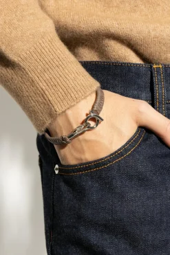 FERRAGAMO BROWN Leather bracelet