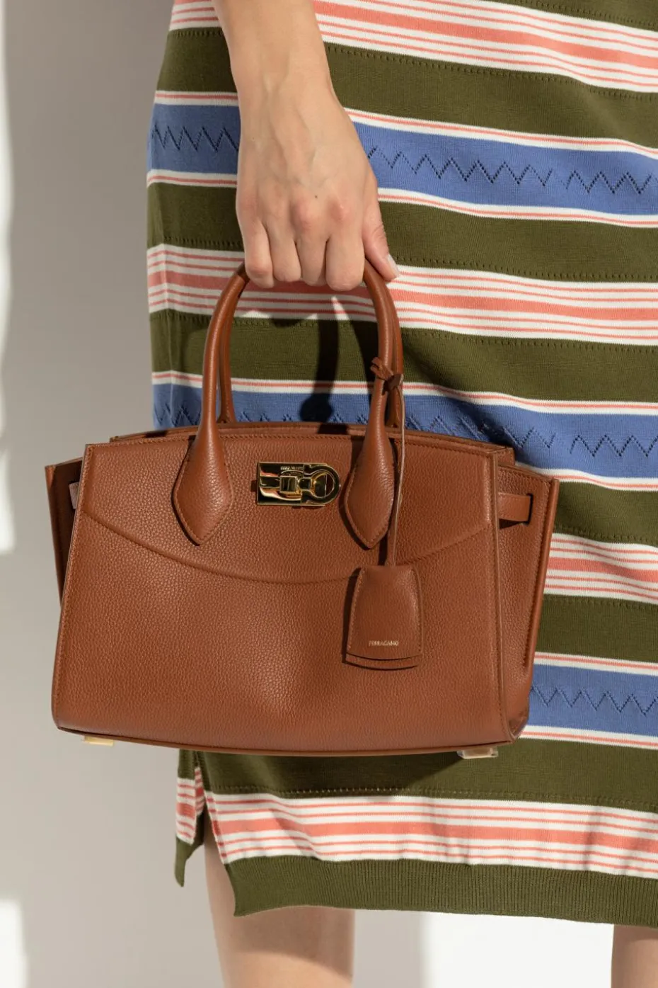 FERRAGAMO BROWN Leather handbag