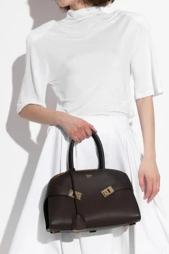 FERRAGAMO BROWN Leather handbag "Hug S"