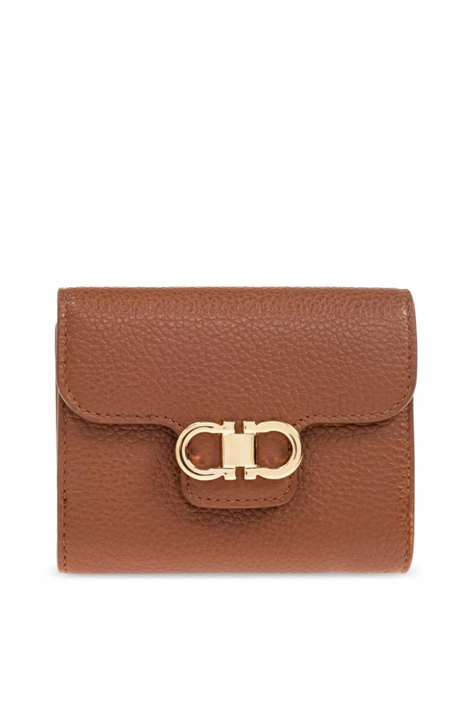FERRAGAMO BROWN Leather wallet with logo