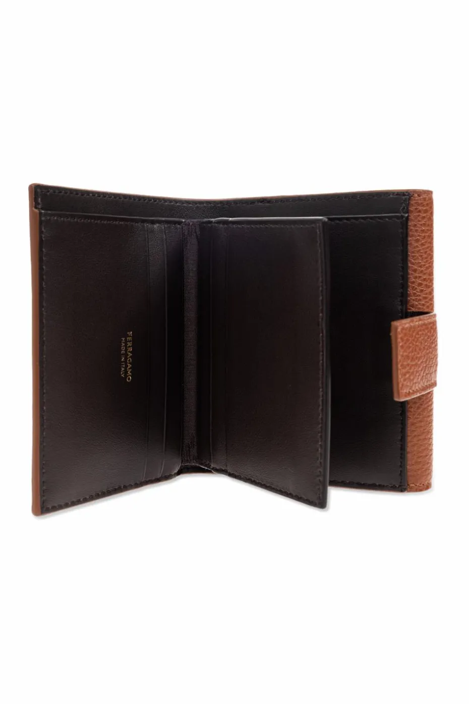 FERRAGAMO BROWN Leather wallet with logo