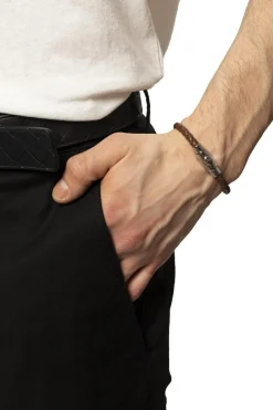 FERRAGAMO BROWN Logo bracelet