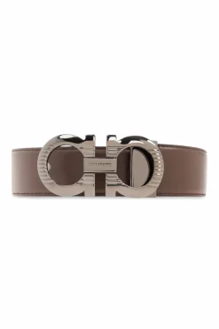 FERRAGAMO BROWN Reversible āAdjusā belt