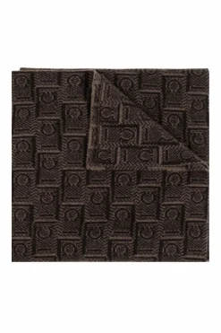 FERRAGAMO BROWN Scarf with monogram