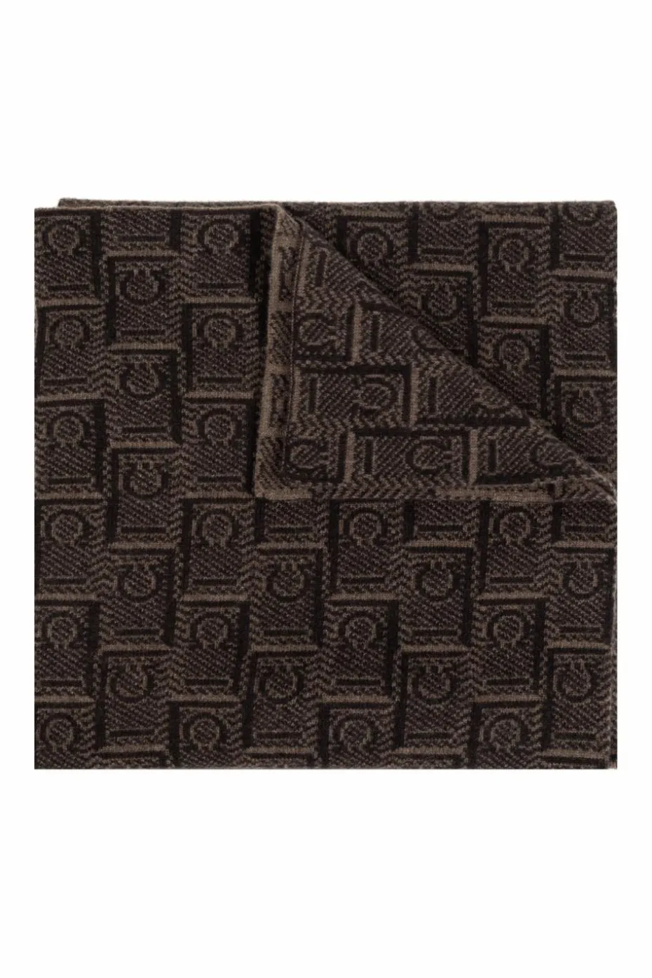FERRAGAMO BROWN Scarf with monogram