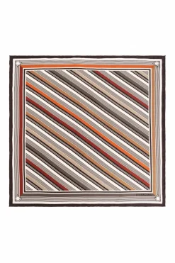 FERRAGAMO BROWN Silk pocket square