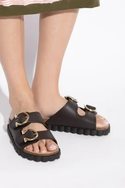 FERRAGAMO BROWN Slides "Kapalua"
