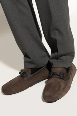 FERRAGAMO BROWN Suede loafers "Parigi New"