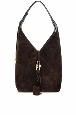 FERRAGAMO BROWN Suede shopper bag